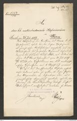 k.k. naturhistorisches Hofmuseum, Intendanzakten 1885-1896 (Hauer), Aktenzahl Z.513/1889, Seite 1